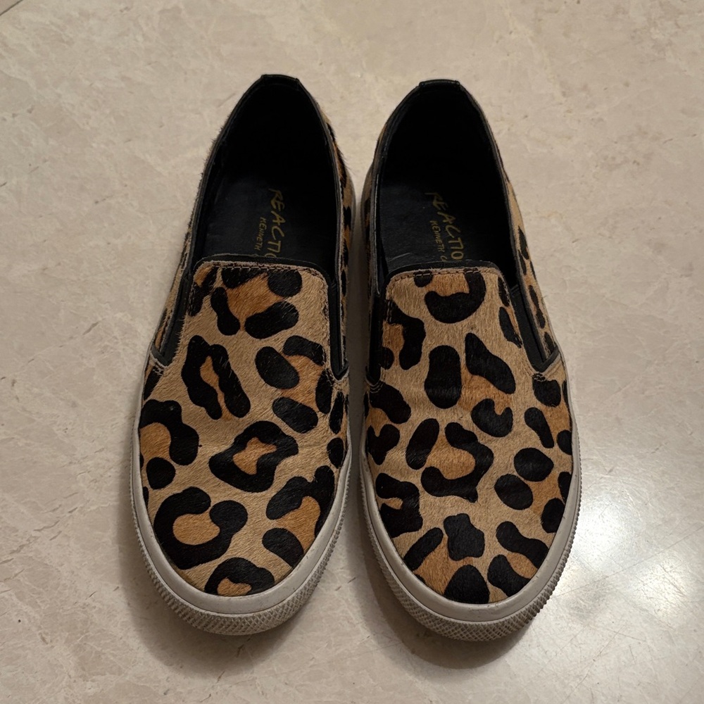 Kenneth Cole Reaction Leopard Print Slip-On Flats - Brown & Black